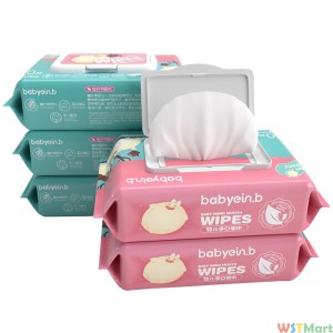 Ein. B baby skin care soft wipes 80 pieces * 5 packs hand mouth wet wipes with cover paper wipes